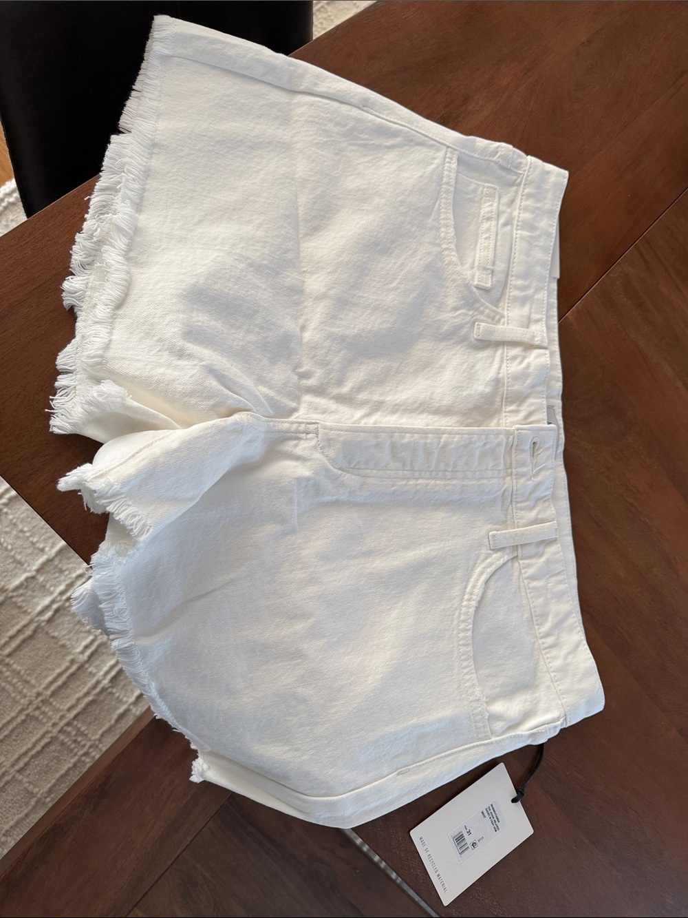 Joe’s Jeans Women's White Frayed Hem Denim Shorts
